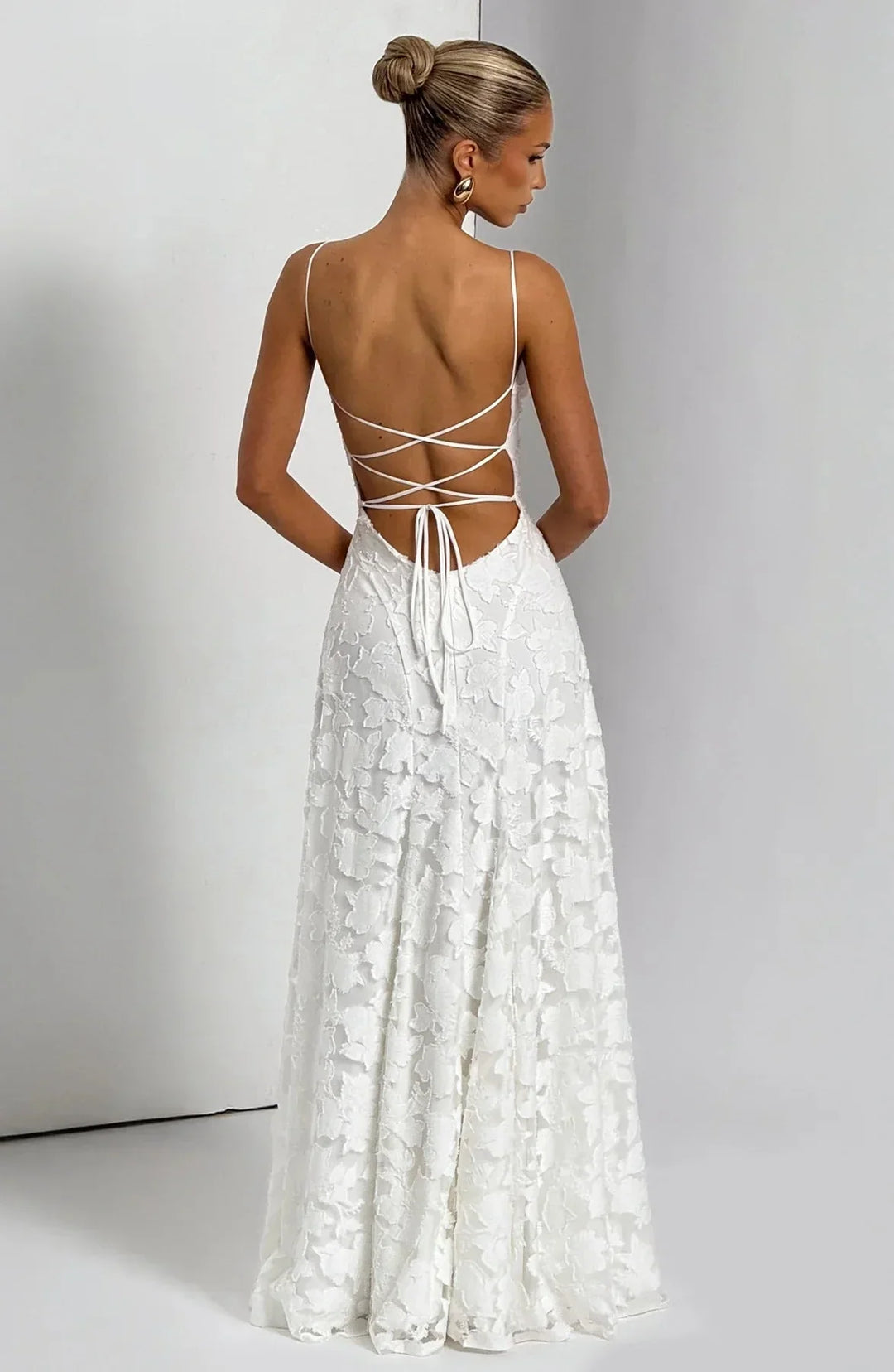 Vestito lungo da donna floreale senza maniche