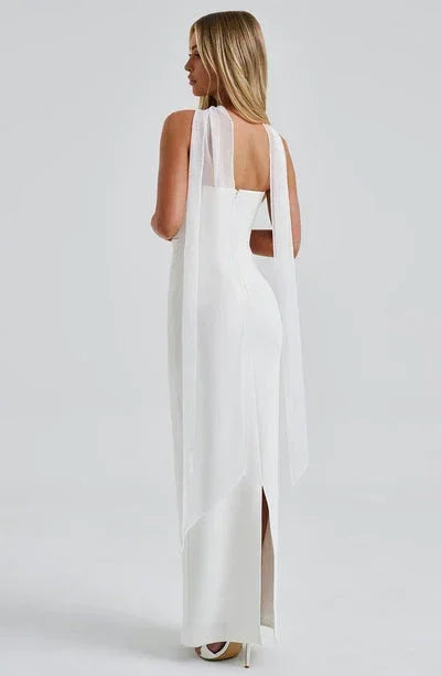 Vestito lungo donna aderente senza maniche