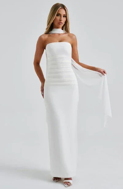 Vestito lungo donna aderente senza maniche