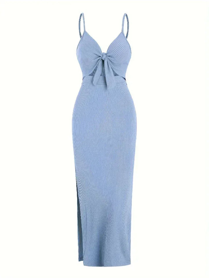 Vestito lungo donna nero con cutout