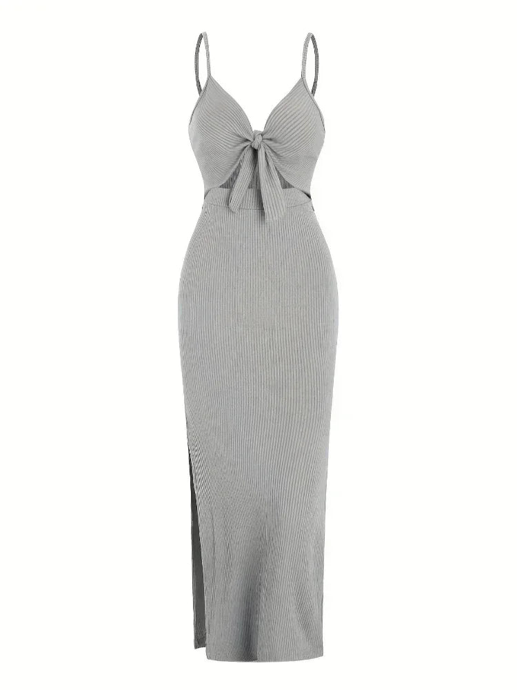 Vestito lungo donna nero con cutout