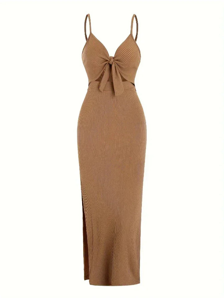 Vestito lungo donna nero con cutout