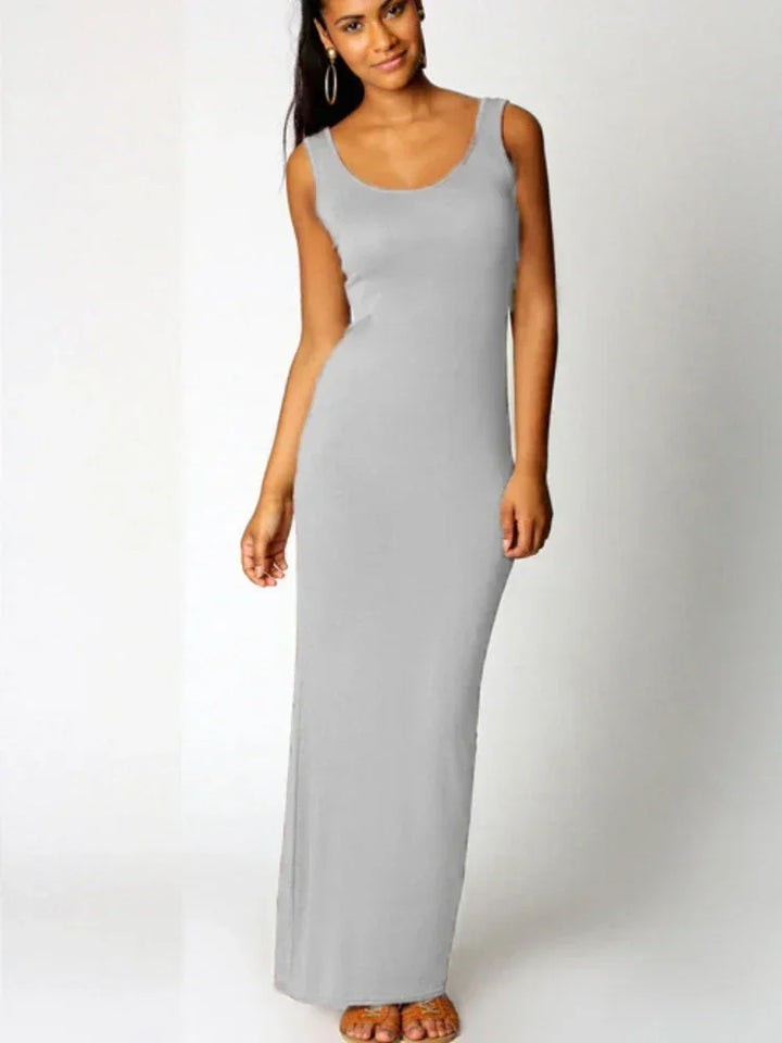 Vestito lungo donna con spalline larghe