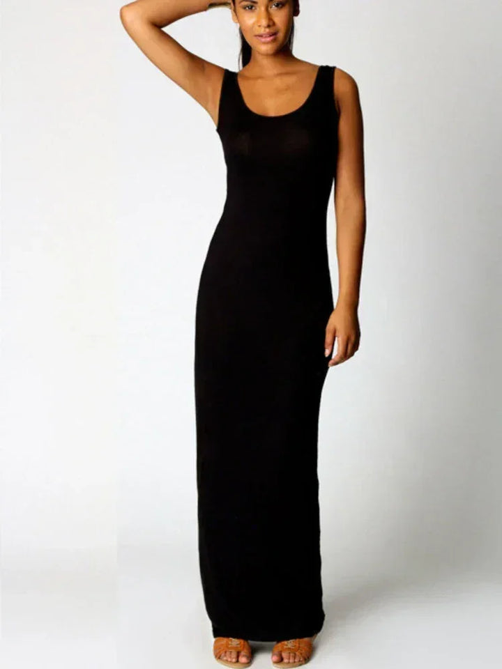 Vestito lungo donna con spalline larghe