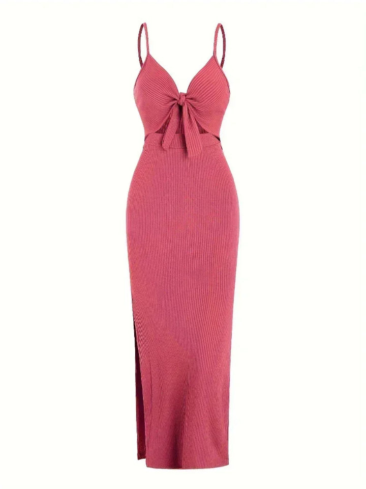 Vestito lungo donna nero con cutout