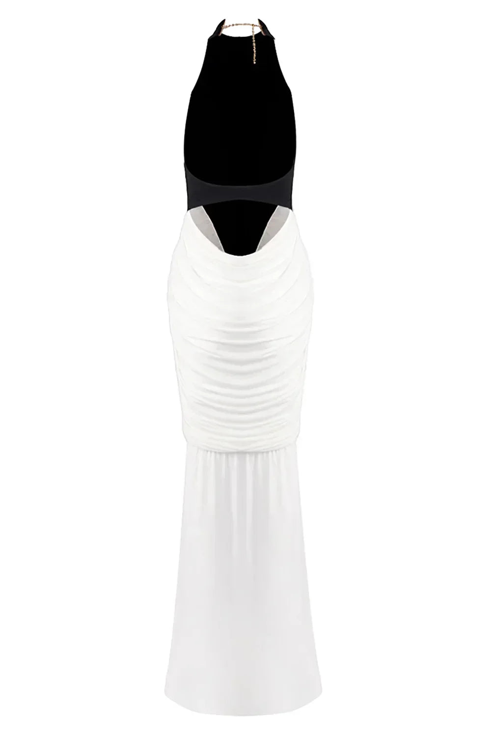 Vestito lungo da donna nero con schiena nuda