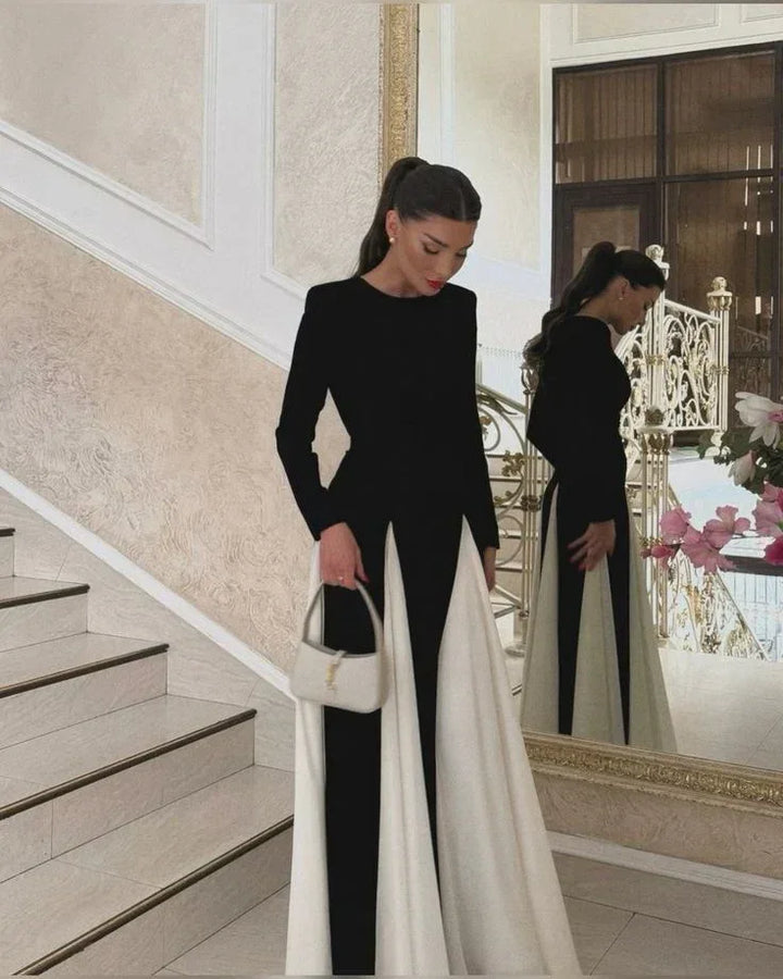 Vestito lungo donna nero plissettato