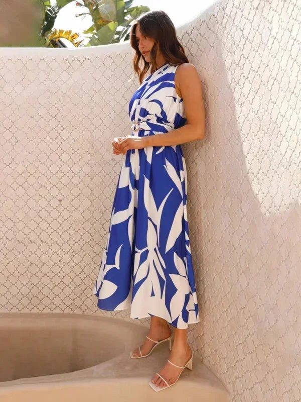 Vestito lungo donna a una Spalla con cintura