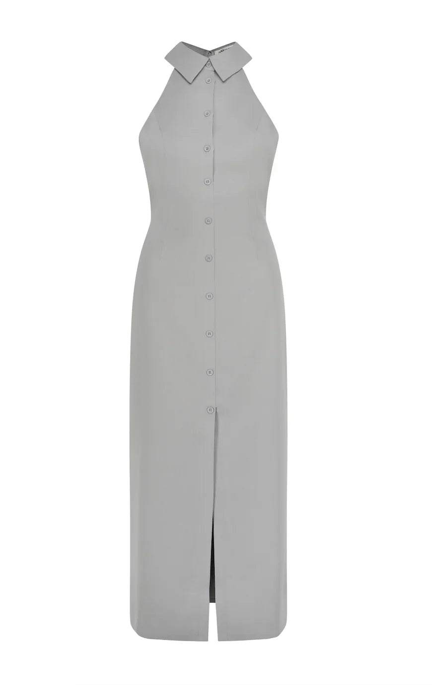 Vestito medio lungo senza maniche con scollo a V per donna