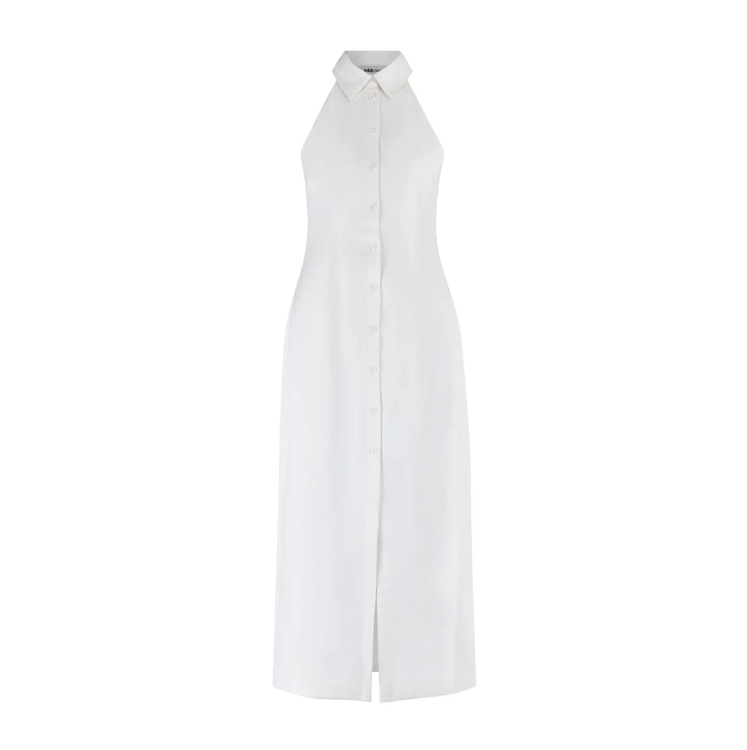 Vestito medio lungo senza maniche con scollo a V per donna