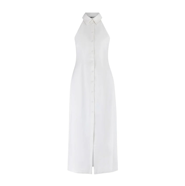 Vestito medio lungo senza maniche con scollo a V per donna