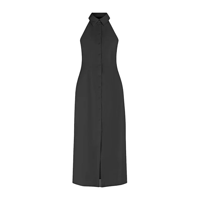 Vestito medio lungo senza maniche con scollo a V per donna