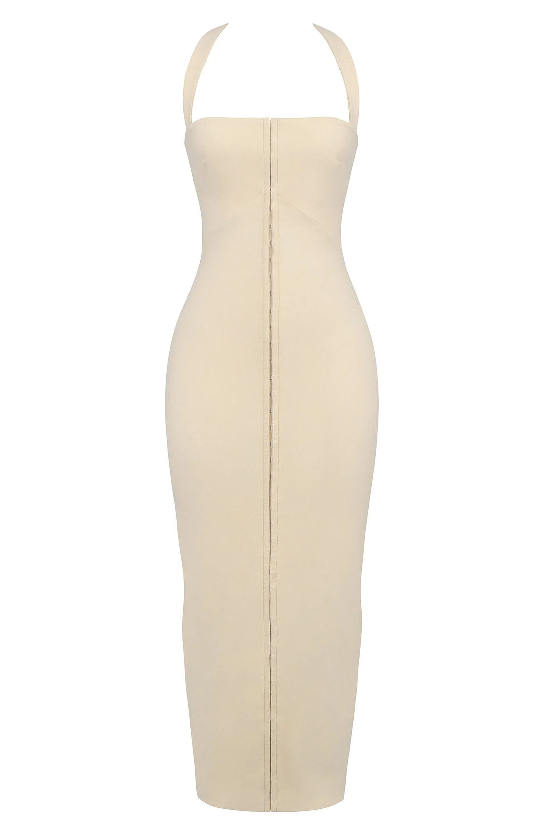 Vestito lungo donna aderente con zip frontale da sera
