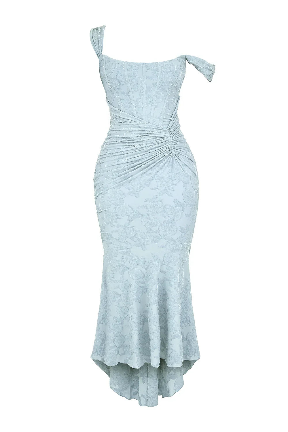 Vestito midi da donna con motivo floreale e spalline larghe