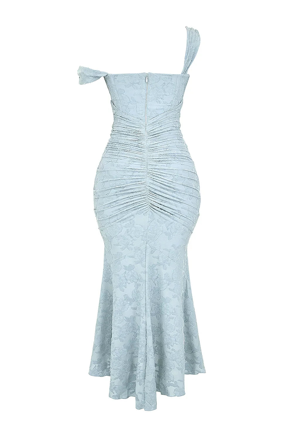 Vestito midi da donna con motivo floreale e spalline larghe