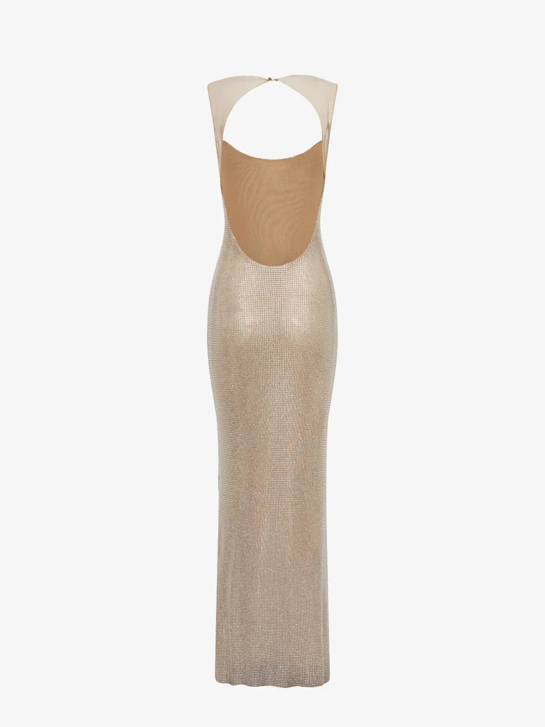Vestito lungo da donna schiena nuda con paillettes