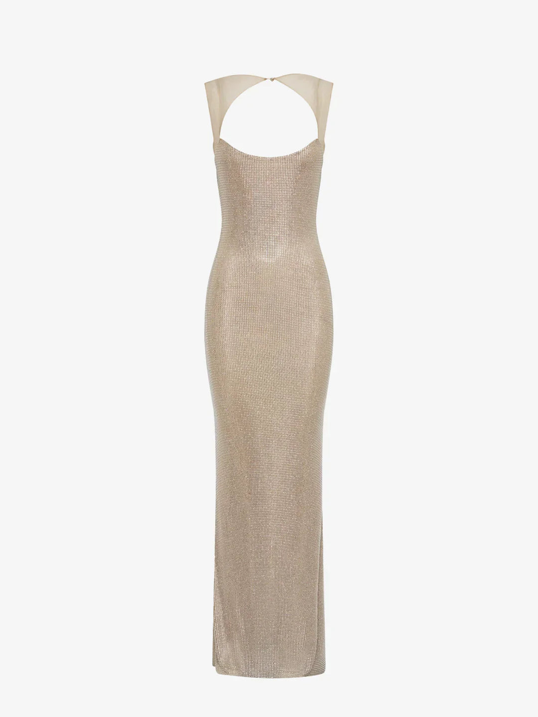 Vestito lungo da donna schiena nuda con paillettes