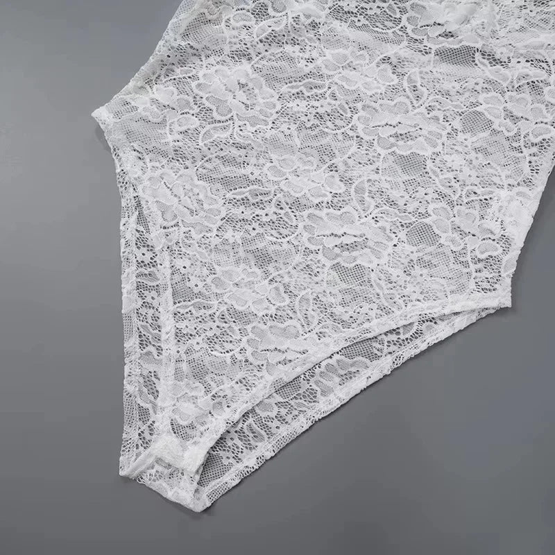 Vestito lungo donna con Spalle scoperte in pizzo e spacco