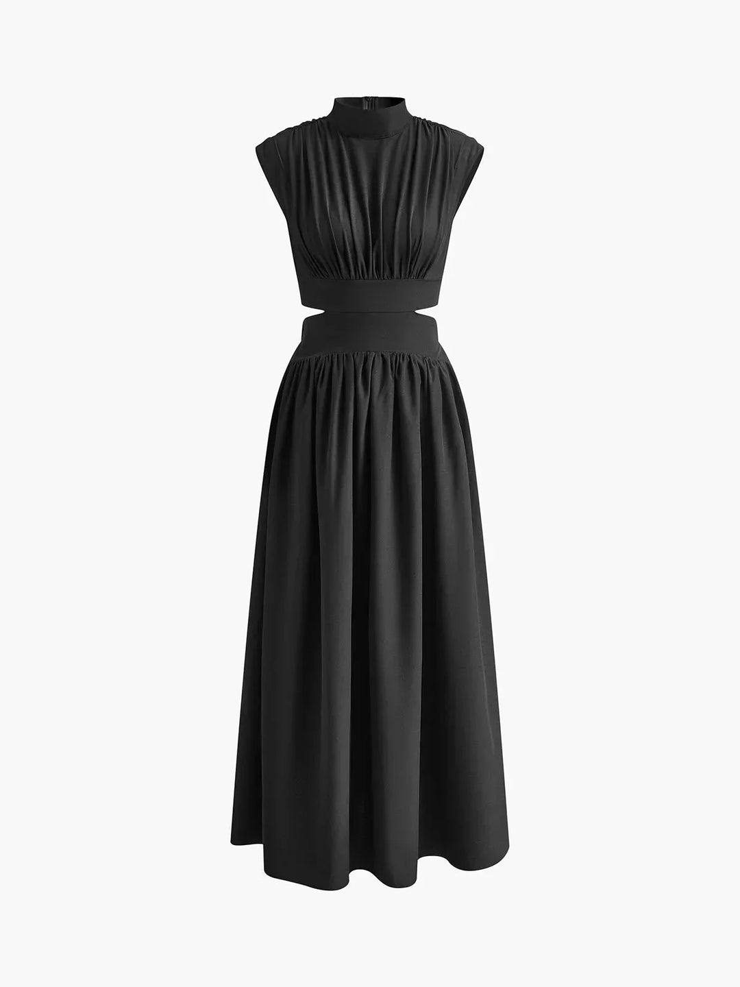 Vestito lungo donna estivo con collo alto e cut-out