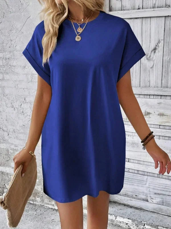 Vestito corto donna con tasche e maniche corte
