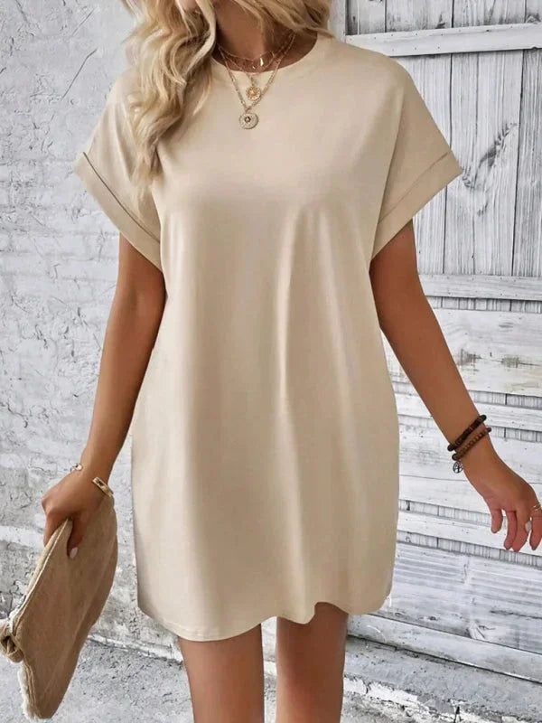 Vestito corto donna con tasche e maniche corte