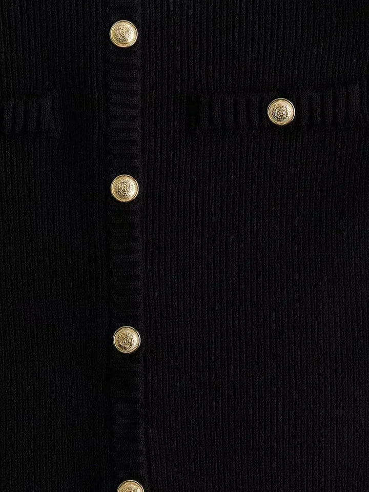 Vestito corto donna a costine con bottoni frontali