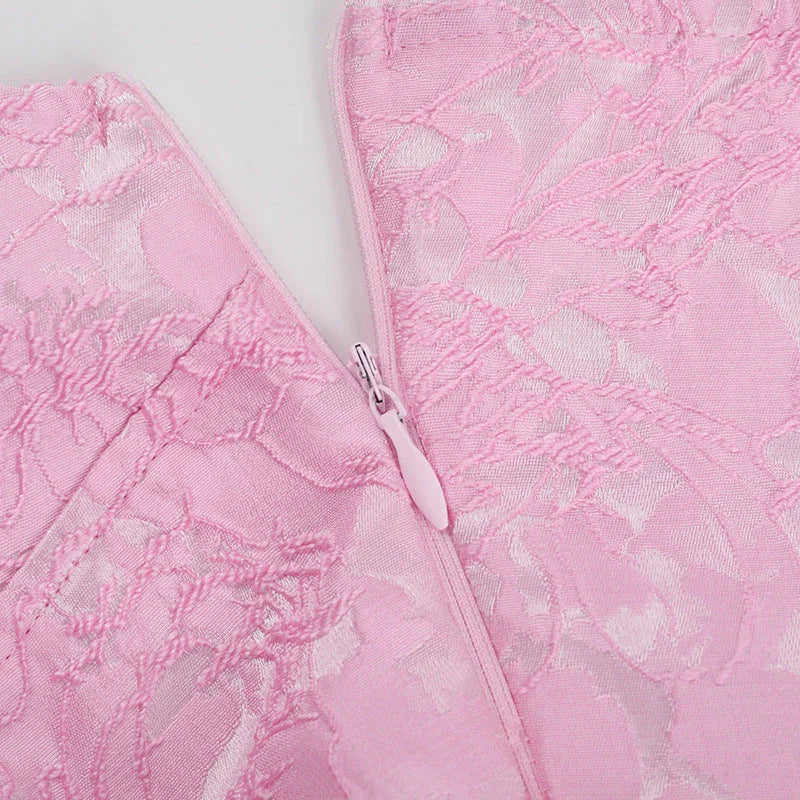 Vestito corto da donna rosa con bretelle
