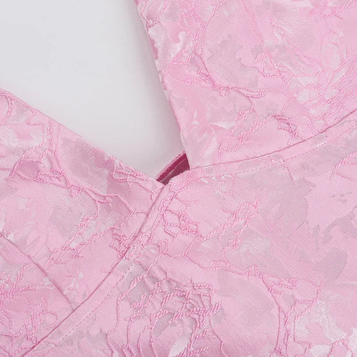 Vestito corto da donna rosa con bretelle