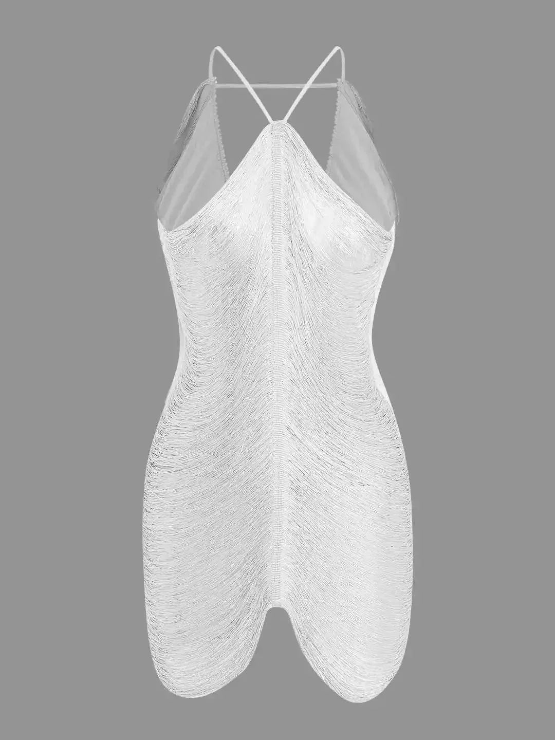 Vestito corto donna metallizzato asimmetrico schiena nuda da sera