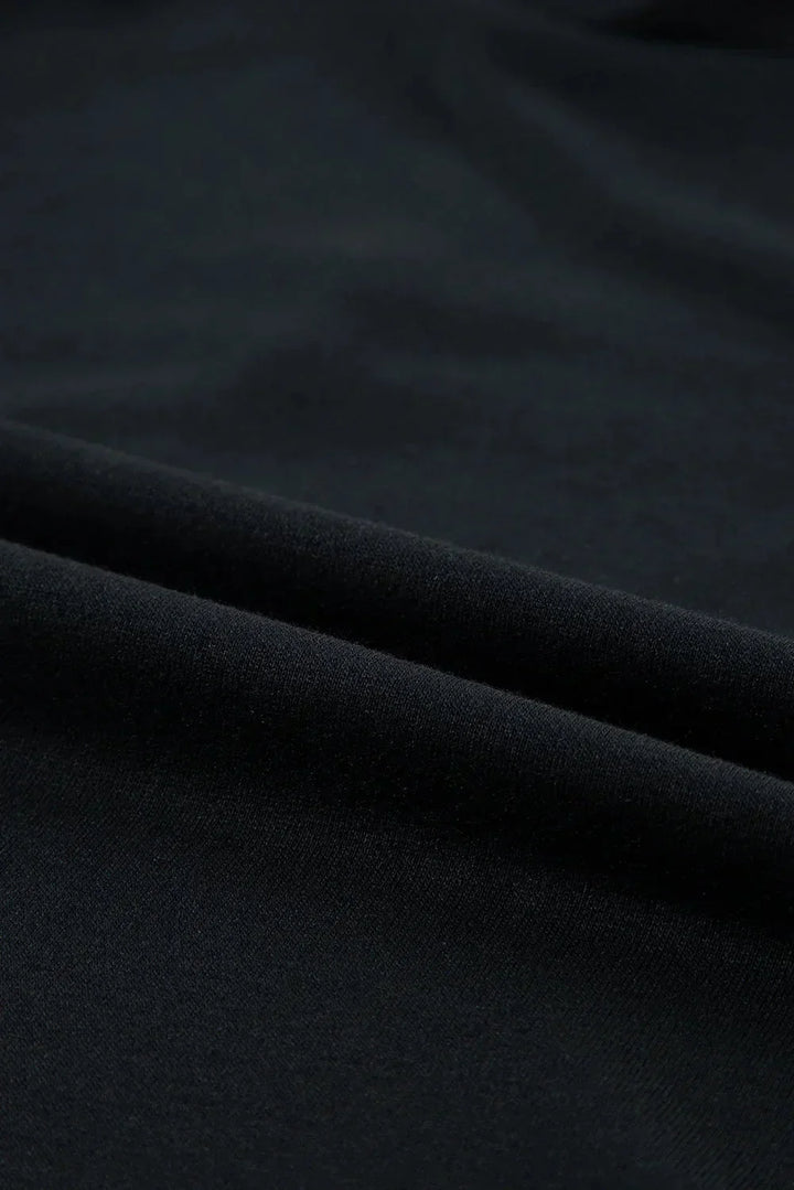 Vestito corto nero da donna con volant e Maniche corte