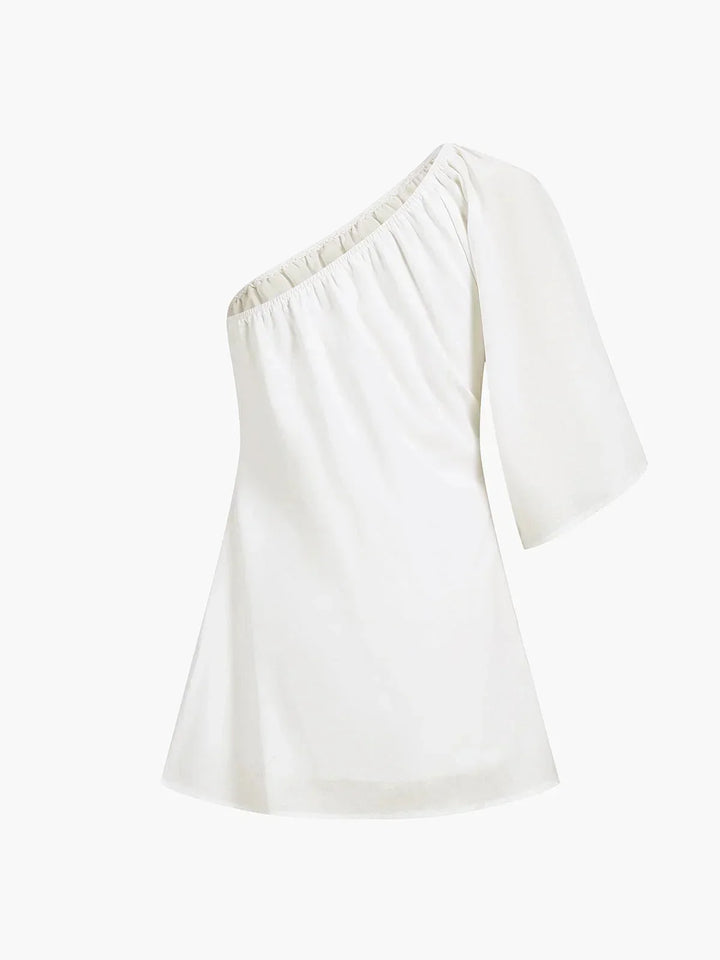 Vestito corto con Spalla scoperta con maniche a sbuffo estivo