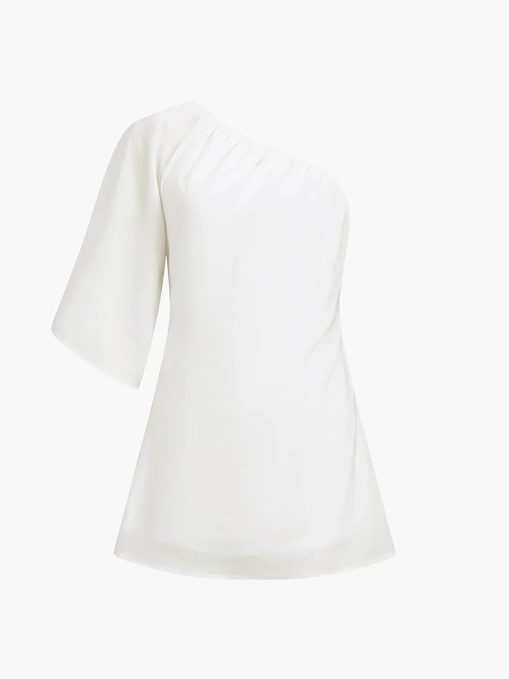 Vestito corto con Spalla scoperta con maniche a sbuffo estivo