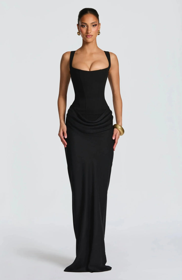 Vestito lungo aderente donna schiena nuda
