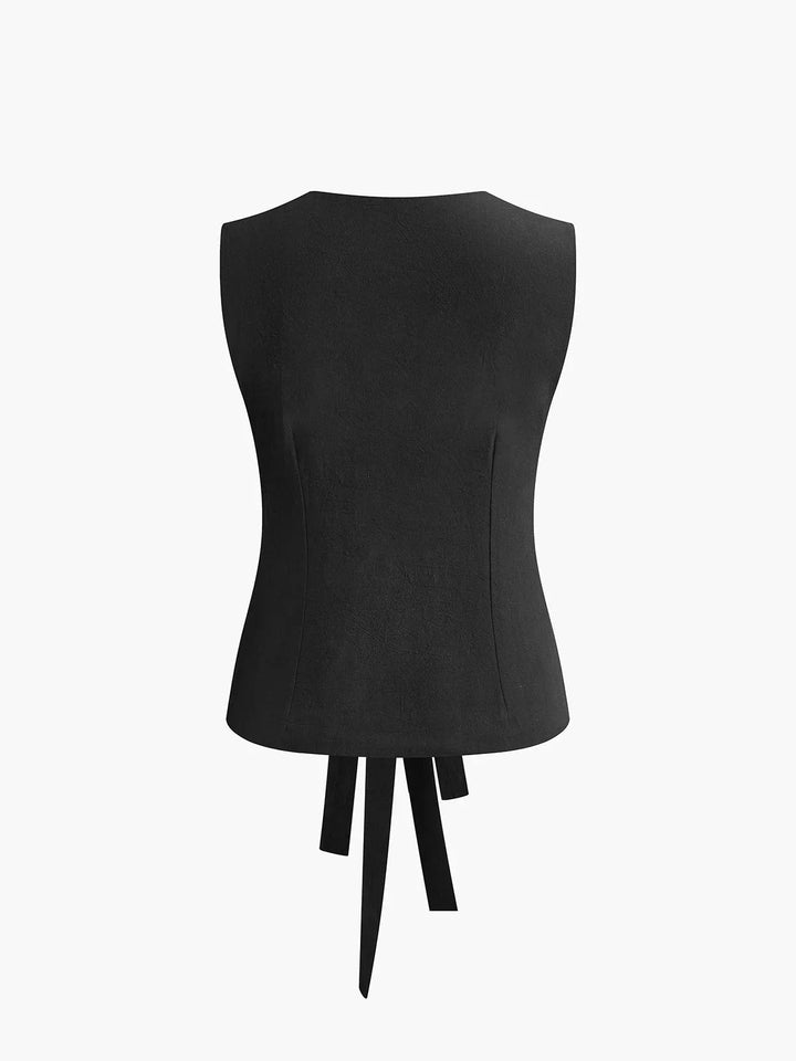 Top donna senza Manica con lacci regolabili sulla schiena