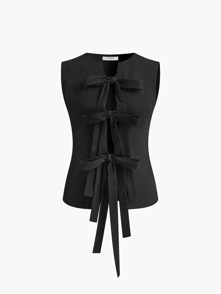 Top donna senza Manica con lacci regolabili sulla schiena