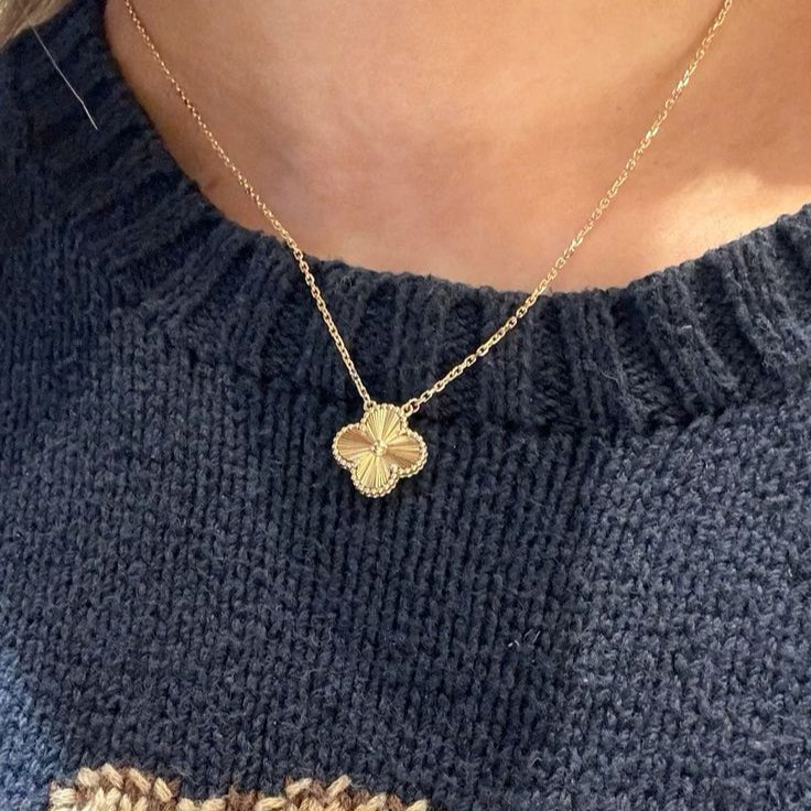 Collana con Quadrifoglio | Oro e argento
