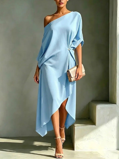 Veneranda Abito Donna in Lunghezza Maxi con Taglio Asimmetrico, photo 2