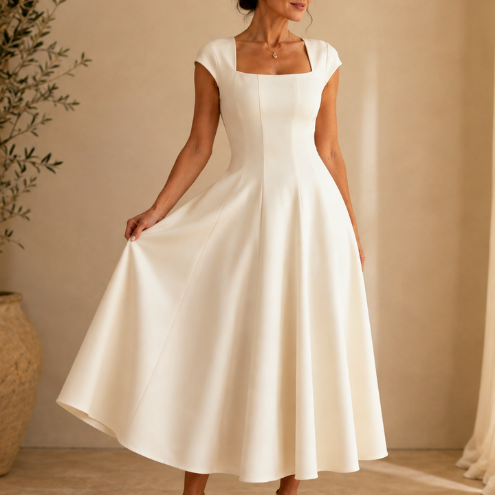 Violante Abito Donna in Raso con Scollo Quadrato, photo 1