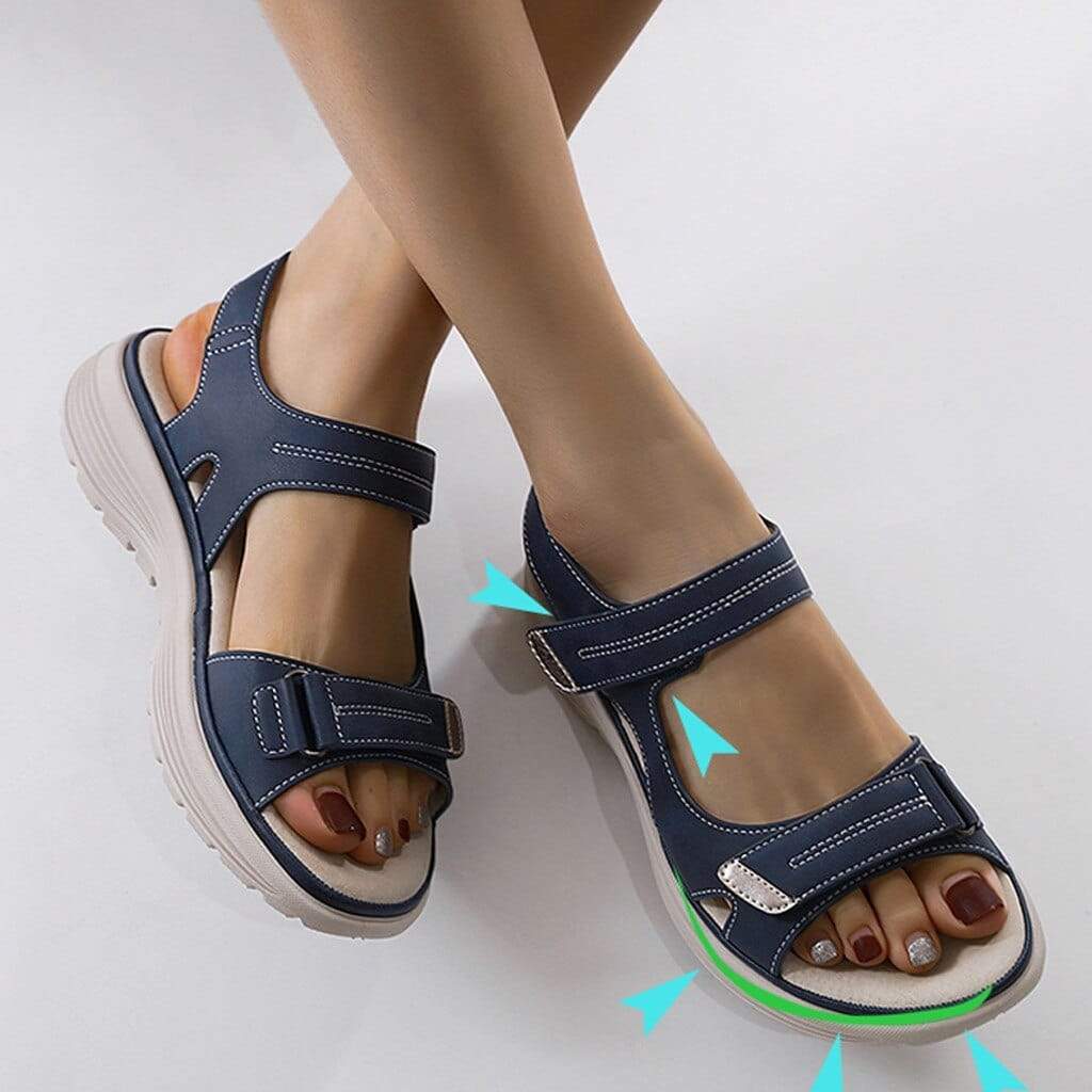 Sandali donna ortopedici con strap regolabili suola platform