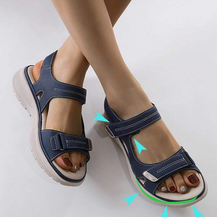 Sandali donna ortopedici con strap regolabili suola platform