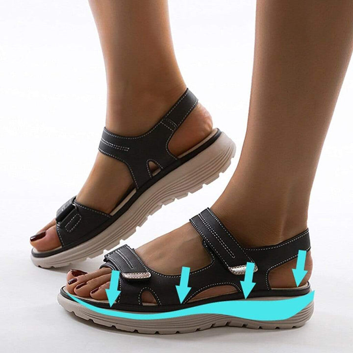 Sandali donna ortopedici con strap regolabili suola platform