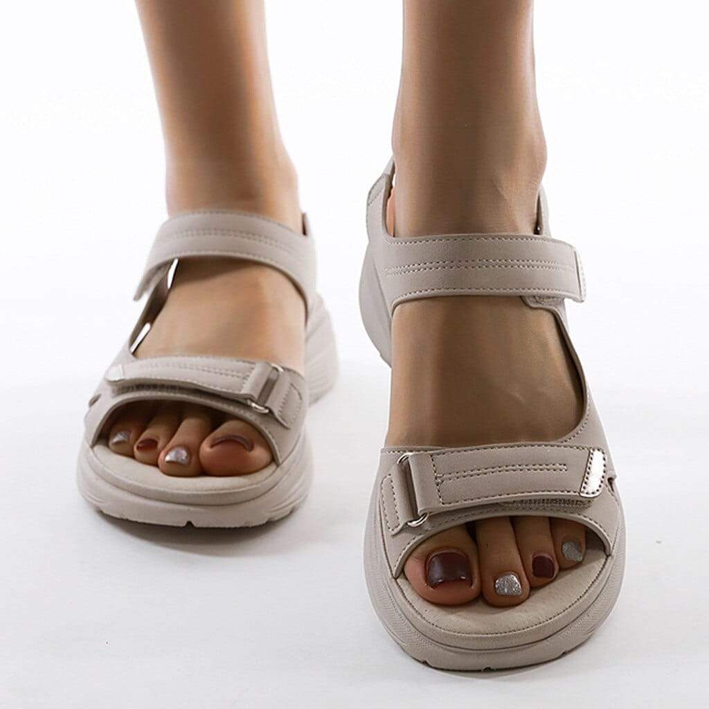 Sandali donna ortopedici con strap regolabili suola platform