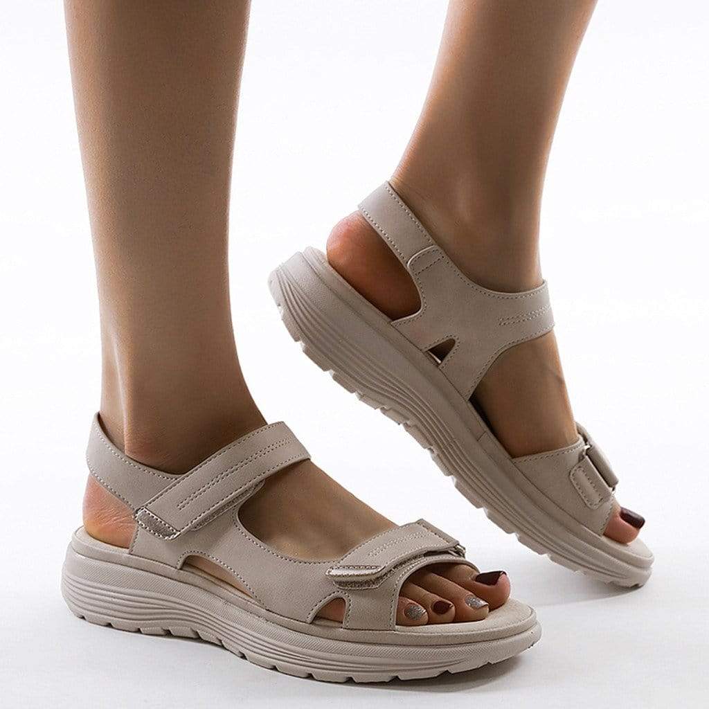 Sandali donna ortopedici con strap regolabili suola platform