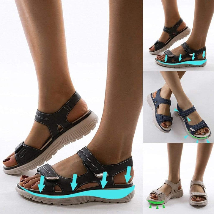 Sandali donna ortopedici con strap regolabili suola platform